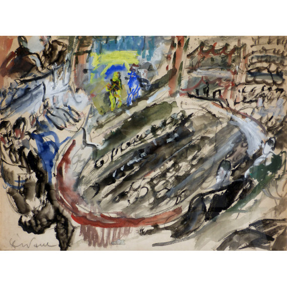 Gouache painting : The Theater