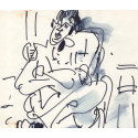 Drawing - Sitting man