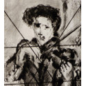 Etching : The Violinist ( crossed out etching )