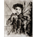 Etching : The Violinist ( crossed out etching )