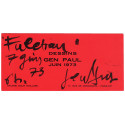 Texte de Gen Paul sur carton d'invitation de la Galerie Colin Maillard en 1973