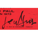 Text by Gen Paul on invitation card from Galerie Colin Maillard in 1973