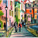 Peinture, Une ballade rue de l'Abreuvoir à Montmartre