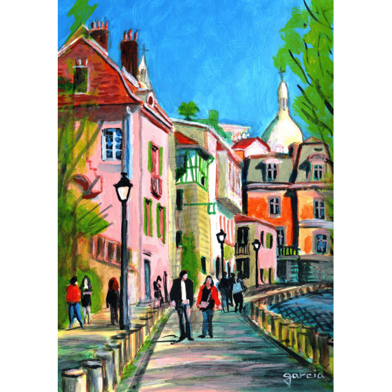 Peinture, Une ballade rue de l'Abreuvoir à Montmartre