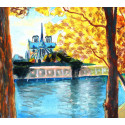 Painting, Notre-Dame de Paris through the Trees