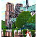 Peinture, La Cathédrale Notre-Dame de Paris vue du Pont de Montebello
