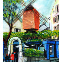 Painting, The restaurant of the Moulin de la Galette in Montmartre, the mill of Blute-fin