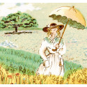 Claude Montoya - La jeune femme et l'ombrelle dans les champs de blé