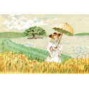 Claude Montoya - La jeune femme et l'ombrelle dans les champs de blé