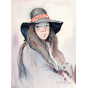 The young girl with the hat