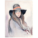The young girl with the hat