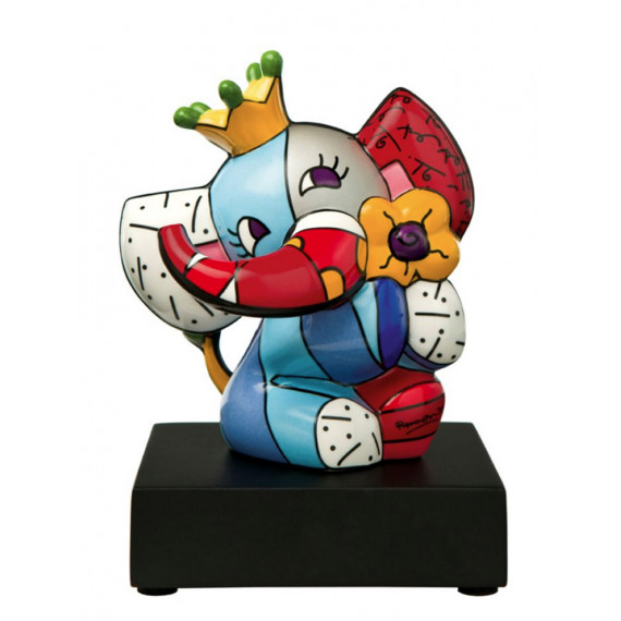 Britto - Sculpture - Le petit éléphant à la couronne