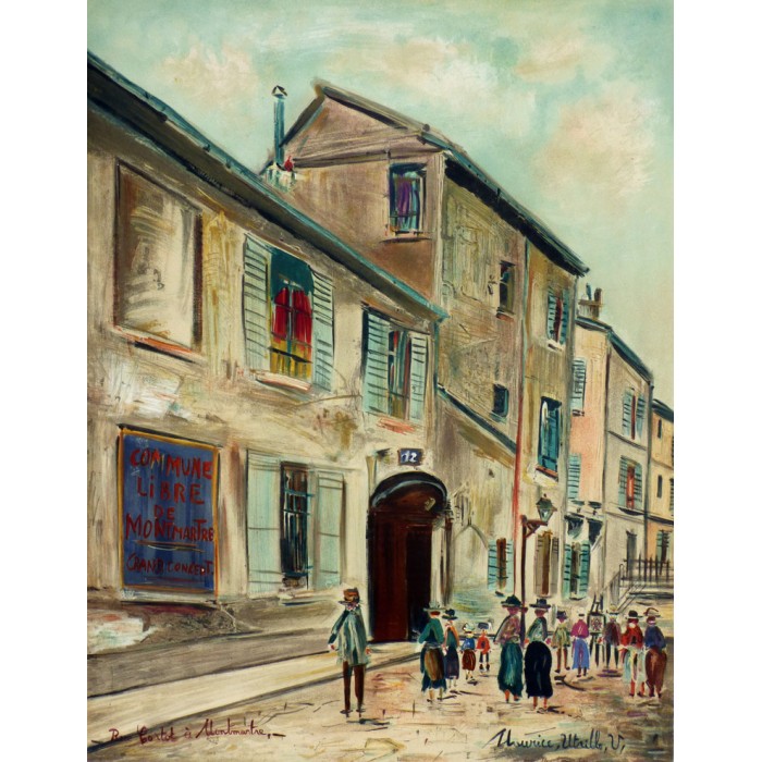 Maurice Utrillo - Original lithographic poster Mourlot Pétridès 1966 - Musée de Montmartre rue Cortot