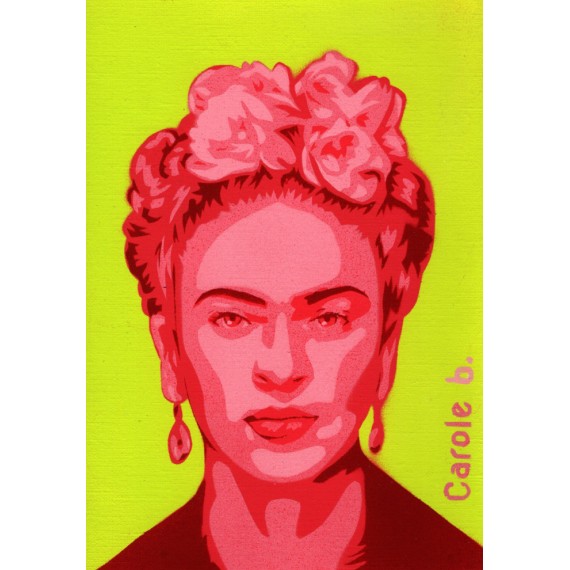 Frida ! Pochoir unique - Magdalena Frida Carmen Kahlo Calderón ou Frida Kahlo