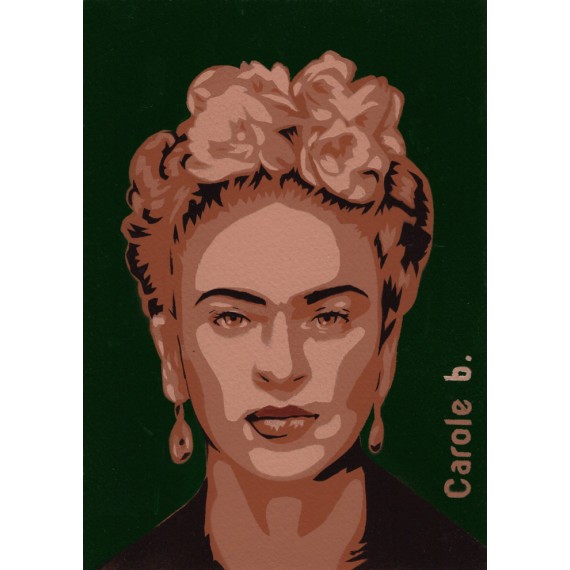 Frida ! Pochoir unique - Magdalena Frida Carmen Kahlo Calderón ou Frida Kahlo