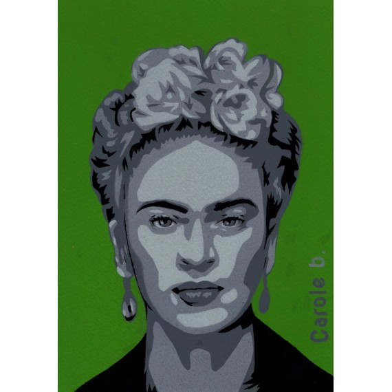 Frida ! Pochoir unique - Magdalena Frida Carmen Kahlo Calderón ou Frida Kahlo