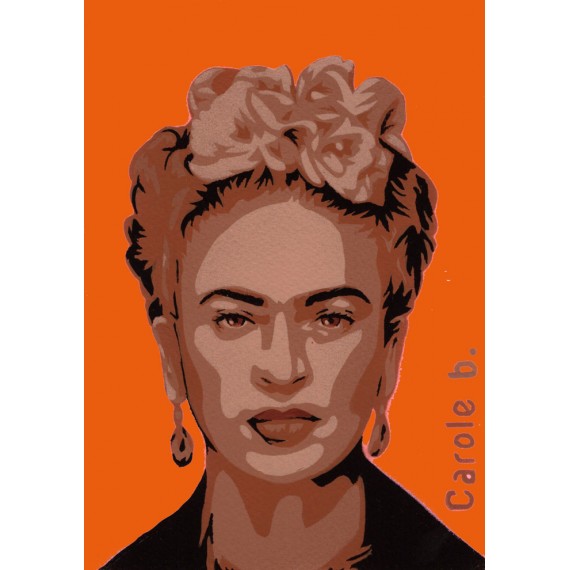 Frida ! Pochoir unique - Magdalena Frida Carmen Kahlo Calderón ou Frida Kahlo