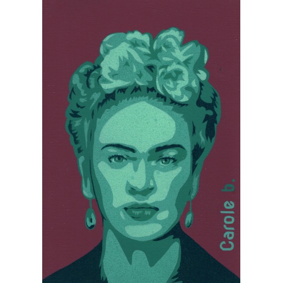 Frida ! Pochoir unique - Magdalena Frida Carmen Kahlo Calderón ou Frida Kahlo