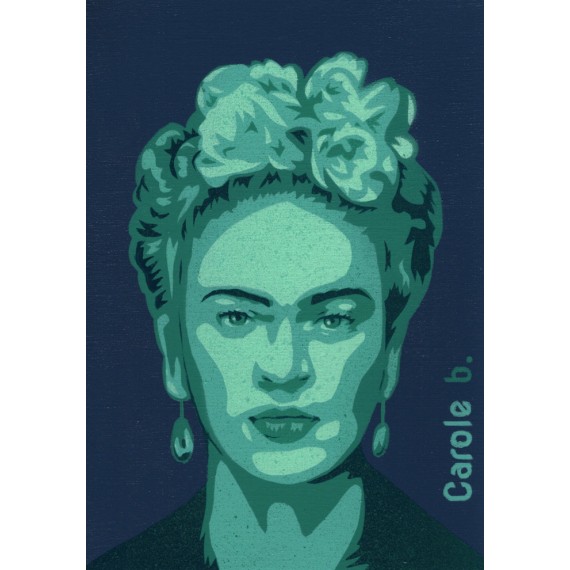Frida ! Pochoir unique - Magdalena Frida Carmen Kahlo Calderón ou Frida Kahlo