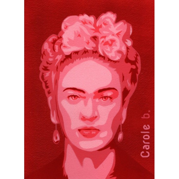 Frida ! Pochoir unique - Magdalena Frida Carmen Kahlo Calderón ou Frida Kahlo