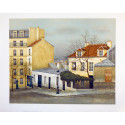 Lithograph - Le Bateau-Lavoir à Montmartre, Place Émile-Goudeau