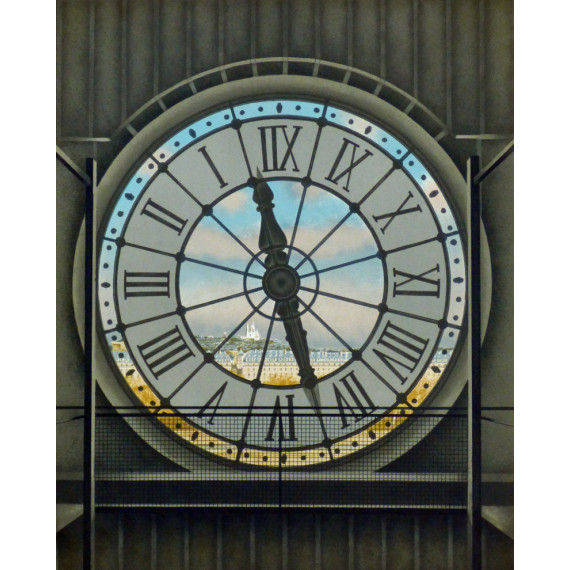 Lithograph - The clock of the Museum of Orsay in Paris