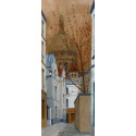 Le Sacré-Coeur vue de la Rue Saint-Rustique à Montmartre andre-renoux-painting-oil