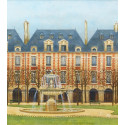 Place des Vosges in Paris -andre-renoux-painting