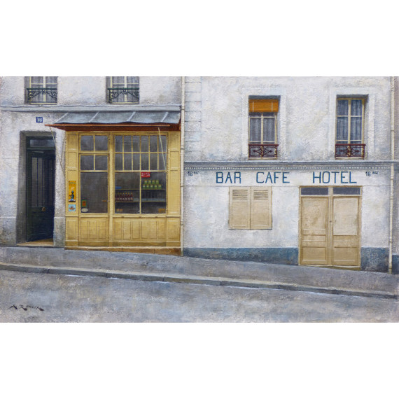 Bar Café Hôtel à Montmartre -paris-andre-renoux-peinture