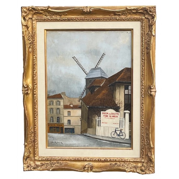 Le Moulin de la Galette à Montmartre -andre-renoux-peinting-oil