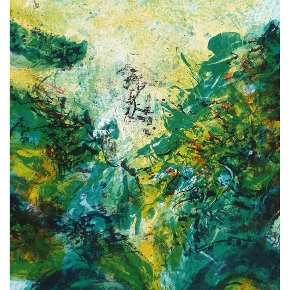 Composition abstraite en vert