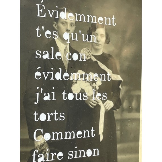 Petite Poissone Évidemment t'es qu'un sale con évidemment j'ai tous les torts Comment faire sinon pour ne plus s'aimer encore