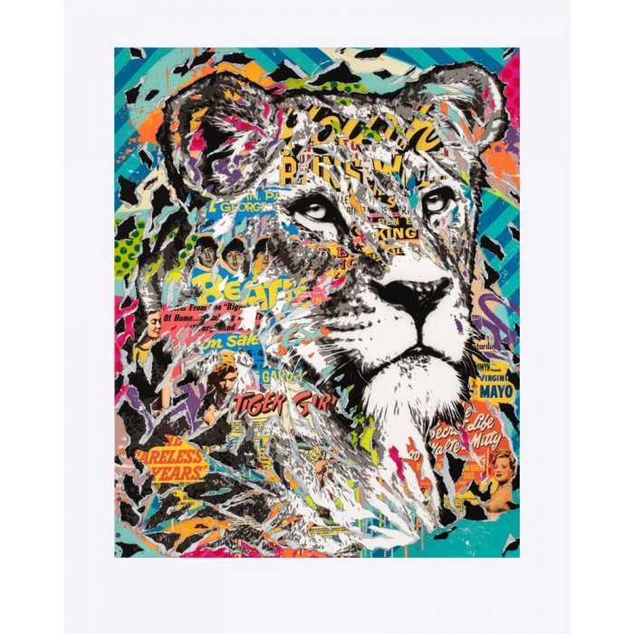 estampe numérotée et signée par jo di bona la lionne -runs-wild- estampe numérotée et signée par jo di bona la lionne -runs-wild-