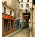 Lithographie - Passage du Commerce Saint-André, rue de Buci, Paris