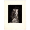 Etching - Contre-Jour - a Parisian passage