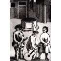 Giovanni Di Pisa - Clown blanc, Arlequin et femme au masque
