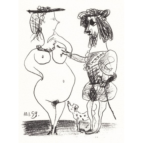 Le roi, la femme nue et le petit chien par Pablo PICASSO