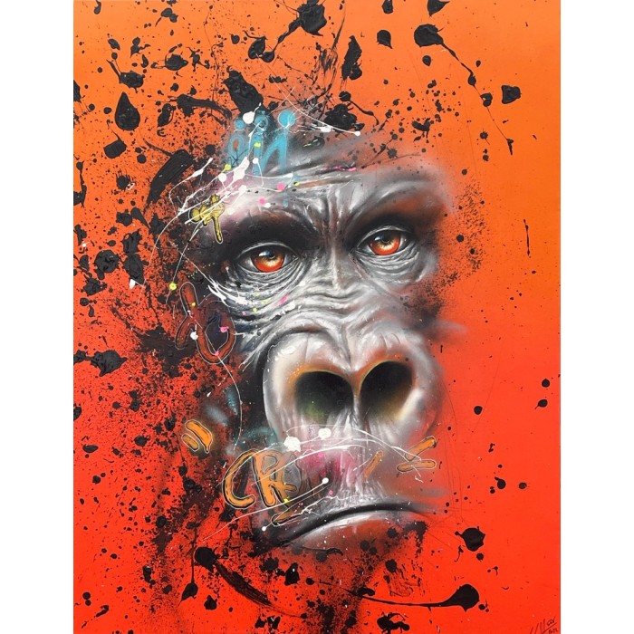 The Gorilla, orange background