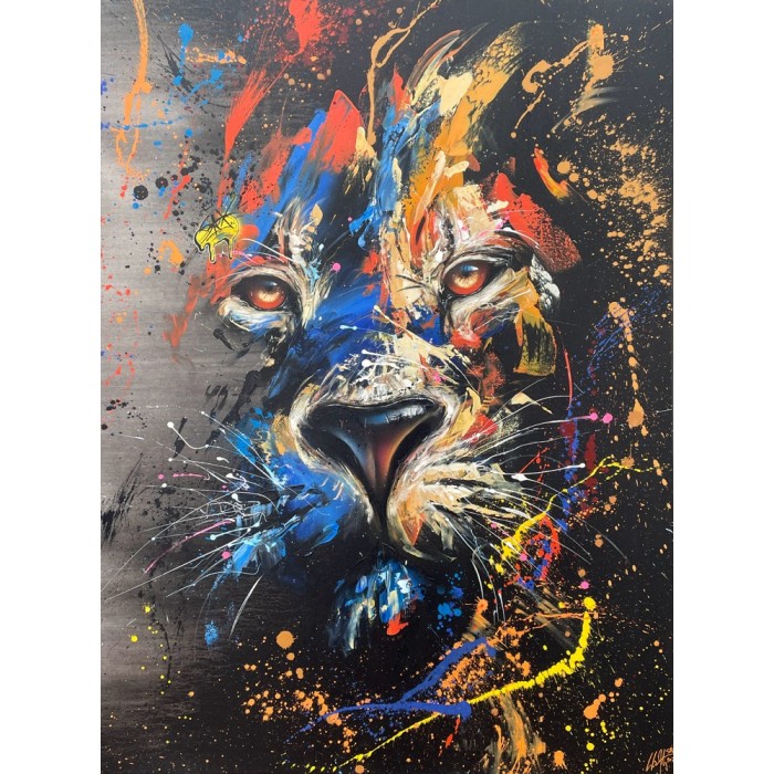 The Lion, black background