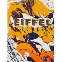 Sérigraphie Originale - La tour Eiffel - Orange-par-jo-di-bona-artiste-pop-graffiti