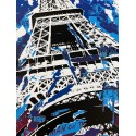 Sérigraphie Originale - La tour Eiffel - Bleue e-par-jo-di-bona-artiste-pop-graffiti