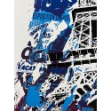 Original Serigraph - The Eiffel tower - Blue