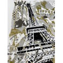 Original Serigraph - The Eiffel tower - Silver and Gold