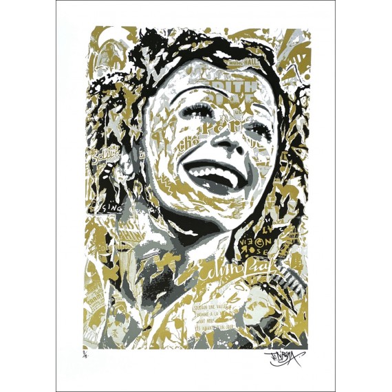 Original Serigraph - Édith PIAF - Silver and Gold