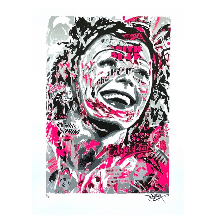 Original Serigraph - Édith PIAF - Silver and Pink