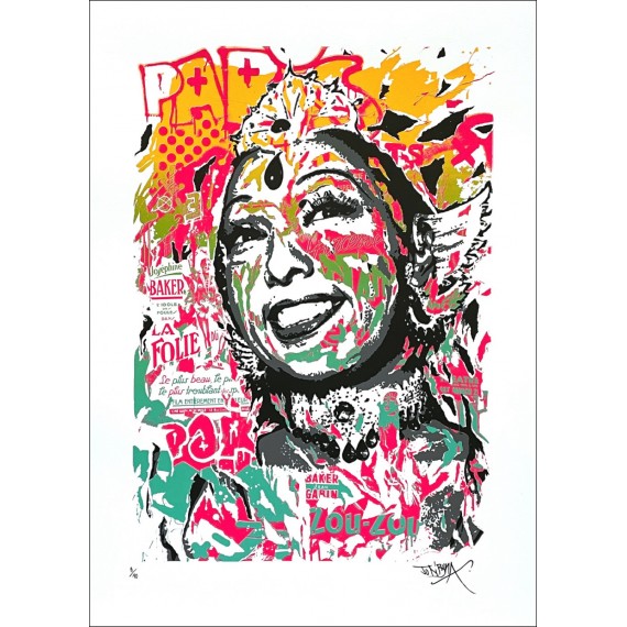 Original Serigraph - Josephine Baker- Green