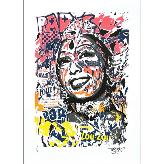 Original Serigraph - Josephine Baker- yellow