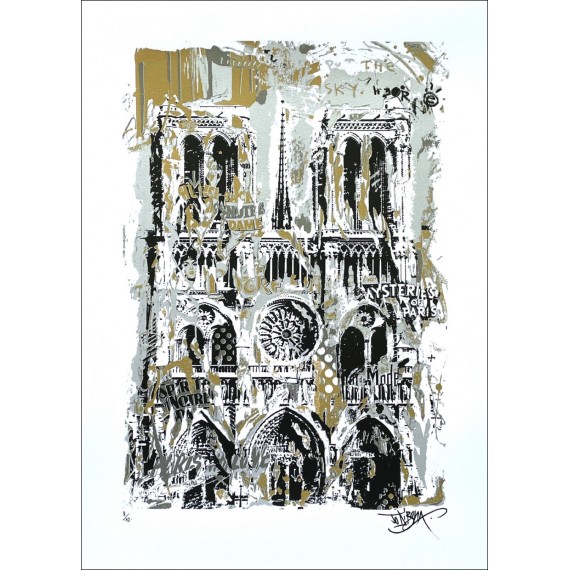 Original Serigraph - Notre-Dame de Paris - Gold and Silver