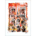 Original Serigraph - Notre-Dame de Paris - Red