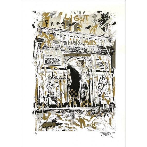 Original Serigraph - L'Arc de Triomphe - Silver and gold